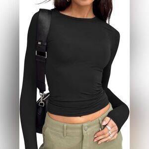 Chic Black Long Sleeve Women's Top